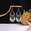 Pendientes Bohemios Azules de Turquesa Estilo Étnico Europeos y Americanos, Pendientes de Borla de Metal Plateado Imitación, Joyería de Borla Vintage para Orejas al por Mayor