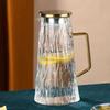 Jarra de Agua Fría Doméstica de Gran Capacidad Jarra de Agua de Vidrio Vaso Transparente Patrón Glaciar Vaso para Agua Juego de Jarra de Agua Fría Bebida con Hielo
