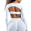 Conjunto Sexy Transfronteiriço Curto Longo de Manga Terno Colete Pequeno Esportivo Nude Conjunto de Duas Peças Fitness Especial Corrida Pilates