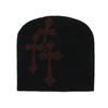 Gorro de Malha Y2K Transfronteiriço Cruz Chapéu Jacquard Masculino Chapéu Hip-hop Europeu e Americano Chapéu Street Moderno para Esportes ao Ar Livre