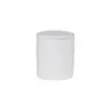Taza de Vela Nórdica Pequeña con Tapa en Relieve para Velas Aromáticas de Cerámica Blanca Hecha a Mano para Bricolaje