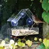 Suministros para Colgar Mascotas Transfronterizos Alimentador de Pájaros de Acrílico Transparente Ventosa Loro Guacamaya Alimentador de Pájaros para Exteriores