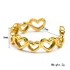 Estilo INS transfronterizo lujo ligero alta calidad variedad anillo abierto de acero de titanio femenino nicho temperamento anillo chapado en oro ajustable