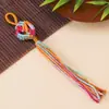 Producto Terminado Creativo de Macramé para Manualidades: Llavero con Borla de Hilo de Algodón y Colgante para Bolso, Tejido a Mano con Hilo de Algodón de Colores