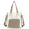 Bolso de tutoría estilo universitario, nuevo estilo japonés fresco, dulce, lindo gatito, bolso de hombro para niñas, ligero y portátil