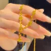Colar Flor Romântico Retrô com Galho de Flor Cor Ouro Rosa Elegante para Mulheres, Corrente de Clavícula Acessório de Luxo Leve de Alta Qualidade