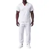 Amazon Transfronterizo Ropa para Lavar a Mano Más Vendida Conjunto Corto de Manga Corta con Aberturas Ropa para Hospital, Doctor, Enfermera Elástica de Secado Rápido Ropa de Trabajo