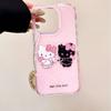 Ins Polo Lunares Lindo Gato iPhone16promax Funda para Teléfono Apple 15Pro Cadena Colgante 14 Lindo 13
