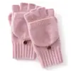 Novas Luvas Clássicas de Cashmere Puro com Aba Duas Vias Tricô Grosso Bloqueio de Temperatura Proteção contra Frio Estilo Simples Macio Versátil Venda por Atacado