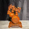 Adornos de Calabaza de Ébano, Cinco Bendiciones Talladas en Palo de Rosa, Decoración para Sala de Estar, Artesanías de Urraca Trepando Flor de Ciruelo, Regalos para Casa Nueva