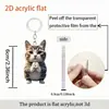 Novo Pingente de Acrílico Plano de Gato com Patas Cruzadas para Carro/Mochila