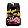 Mochila Nueva para Estudiantes Temu Amazon 16 pulgadas Monstruo de Dibujos Animados Estilo Graffiti Impresión Gran Capacidad Reducción de Peso Fabricante