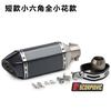 Tubo de escape hexagonal pequeño modificado para motocicleta, de imitación de titanio, universal Huanglong 600 Horizon
