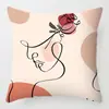 Funda de almohada artística abstracta Morandi personaje de línea cojín suministros para el hogar almohada transfronteriza sofá decoración simple