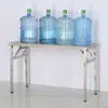 Mesa Plegable de Acero Inoxidable, Mesa Larga para Uso en Exteriores, Mesa Comercial Portátil para Mercados Nocturnos, Barbacoas y Montaje de Puestos, con Hueco Alto para Colocar Artículos