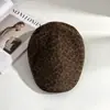 Gorra de Visera Estampado de Leopardo Otoño/Invierno 2026 Boina de Personalidad para Mujer Gorra Plana Retro Gorra de Pintor de Chica Picante de Moda Ajustable