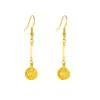 Pendientes Largos Chapados en Oro Vietnamitas, Lujo Ligero Exquisita Bola Bordada Pendientes Versátiles para Mujer, Moda y Gama Alta, Joyería con Retención de Color Duradera