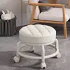 Banqueta Pequena com Rodas Giratórias para Uso Doméstico, Banqueta Baixa Móvel, Bancada Pequena para Sala de Estar, Banqueta Redonda Pequena para Limpeza do Chão, Troca de Sapatos na Porta