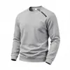 Sudadera Deportiva Cálida de Forro Polar Pesado Color Sólido Holgada Casual Cuello Redondo Cremallera Diagonal Otoño/Invierno Transfronteriza 2026 Venta al por Mayor para Hombres