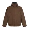 Chaqueta de Algodón con Cuello Alto Estilo Retro Americano para Hombres y Mujeres, Color Café Holgado, Nueva Chaqueta de Algodón de Otoño e Invierno para Parejas