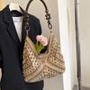 Bolso de Moda de Verano para Mujer 2025 Nuevo Bolso de Hombro Hueco para Playa Costera Bolso Tote Francés Tejido a Mano