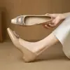 Zapatos Mary Jane para mujer con aumento de altura interno, nuevo diseño de alta gama estilo francés para primavera y otoño, con pedrería, punta cuadrada, zapatos sin cordones de tacón medio