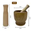 Mortero y maja de madera maciza, machacador estilo Dai para patas de pollo, molinillo de ajo, machacador de verduras, mortero y maja de madera entera, mortero y maja para chiles, otros artículos no incluidos.