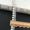 Nuevo Encaje de Perlas de un Solo Lado Malla DIY Cinta de Perlas Accesorios de Decoración para Zapatos Hanfu Venta al por Mayor 4 mm 6 mm