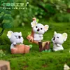 Novos e adoráveis acessórios de decoração DIY para paisagismo em miniatura com coala, esfera de cristal, miniaturas fofas de coala em resina
