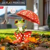 Plano 2D, 1 Pieza, Rana Linda Sosteniendo Paraguas Tarjeta Inserto de Jardín Acrílica, Jardín Temático de Animales Multifuncional