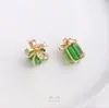 Ouro 14K Real Cor que Preserva Inlaid Cubo de Açúcar Zircônio Colorido Caixa de Presente Sacola de Presente Pingente DIY Feito à Mão Colar Pingente de Joia
