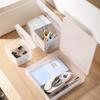 Caja de almacenamiento para objetos pequeños con clip y pegatina, caja pequeña de plástico transparente esmerilado, caja de almacenamiento con cajones para clasificación