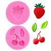 Molde de silicona para fruta fresa cereza molde de azúcar para pastel molde para decoración de chocolate molde para hornear DIY