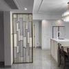 Divisória de Tela de Aço Inoxidável Interior Treliça de Vidro Oco Sala de Estar Vendas Diretas de Fábrica Apartamento Pequeno Entrada Luz Luxo Personalização