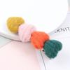 Grampo de cabelo de franja doce fofo japonês e coreano macaron pelúcia costura amor grampo de cabelo para trás cabeça Mori bico de pato clipe