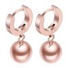 Brincos de Pressão Redondos 10mm Rosa Dourado Estilo Europeu e Americano Novo Simples e Modernos Aço Inoxidável 304 Atacado