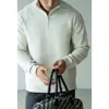 Sudadera de algodón con tacto de nube, media cremallera, cuello alto, manga raglán para hombre, otoño 2026, agradable para la piel, ropa deportiva, fitness, casual, para correr