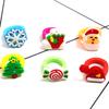Anillo de Silicona Navideño para Niños Árbol de Navidad Copo de Nieve Sombrero Calcetines Anillo para el Dedo Anillo de Dibujos Animados de Papá Noel