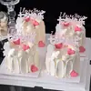 Decoração de Bolo Dia dos Namorados Chinês 2025 Enfeite de Acrílico Casal Feriado Amor Mesa de Sobremesas Enfeite