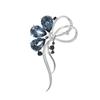 Broche de ceremonia de corbata azul de lujo, exquisito ramillete de cristal de alta gama con diseño de nicho, alfiler con sentido del temperamento, accesorios para cheongsam.