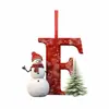 Producto Nuevo Transfronterizo 26 Letras Muñeco de Nieve Bebé Colgante de Navidad Árbol de Navidad Plano Acrílico Colgante Decoración del Hogar
