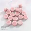 Cuentas Sueltas de Cerámica de Jingdezhen de Color Rosa Materiales para Collares de Cuentas DIY para Estudiantes y Niñas para Hacer Sus Propios Accesorios de Joyería con Cuentas de Porcelana