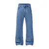 Pantalones de Campana Lavados de Estilo Retro Americano de Alta Gama Muqiu para Hombre, Estilo Old Money, Corte Relajado, Pantalones para el Trabajo
