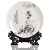 Plato de Cerámica de Jingdezhen Ciruelo Orquídea Bambú Crisantemo Plato Decorativo Plato de Reloj Plato de Apreciación Adornos Nuevos Chinos para Hotel Entrada de Casa