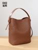 Bolso de Hombro Vintage de Alta Gama de Alta Capacidad Bolso de Cubo Portátil Trendy Transfronterizo Bolso de Axila Bolso Tejido