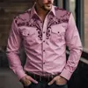 Estación Independiente de Amazon Transfronteriza Europea y Americana Nuevas Camisas de Manga Larga de Moda Occidental Impresas en 3D para Hombre