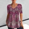Camiseta Feminina Retrô Decote V Camiseta Harajuku Pulôver Feminino Roupa de Rua Confortável Casual Nova Verão