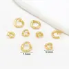 Anillo Abierto Medio Cierre con Clavo Chapado en Cobre Oro Real de 18K Accesorios de Botón Hebilla de Collar Anillo Colgante Joyería para Pulsera B76