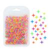 Pacote de 2g Estrela Fluorescente de Quatro Pontas Decoração de Lantejoulas para Nail Art Verão Super na Moda Estrela de Quatro Pontas Flash Acessórios para Unhas Atacado