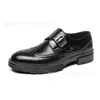 Sapatos Masculinos de Couro com Fivela Esculpida Brogue Bico Fino Tamanho Grande Transfronteiriços Sapatos Formais Business Casual Sapatos Monk Sapatos Masculinos